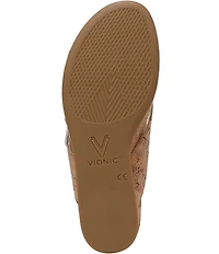 Vionic Grove Cork Mini Wedge Thong Sandals