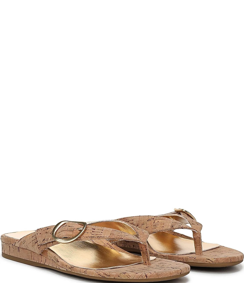 Vionic Grove Cork Mini Wedge Thong Sandals