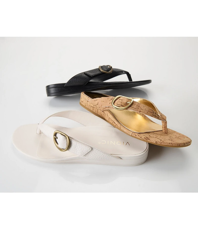 Vionic Grove Cork Mini Wedge Thong Sandals
