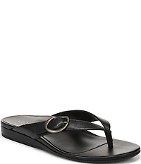 Vionic Grove Leather Mini Wedge Thong Sandals