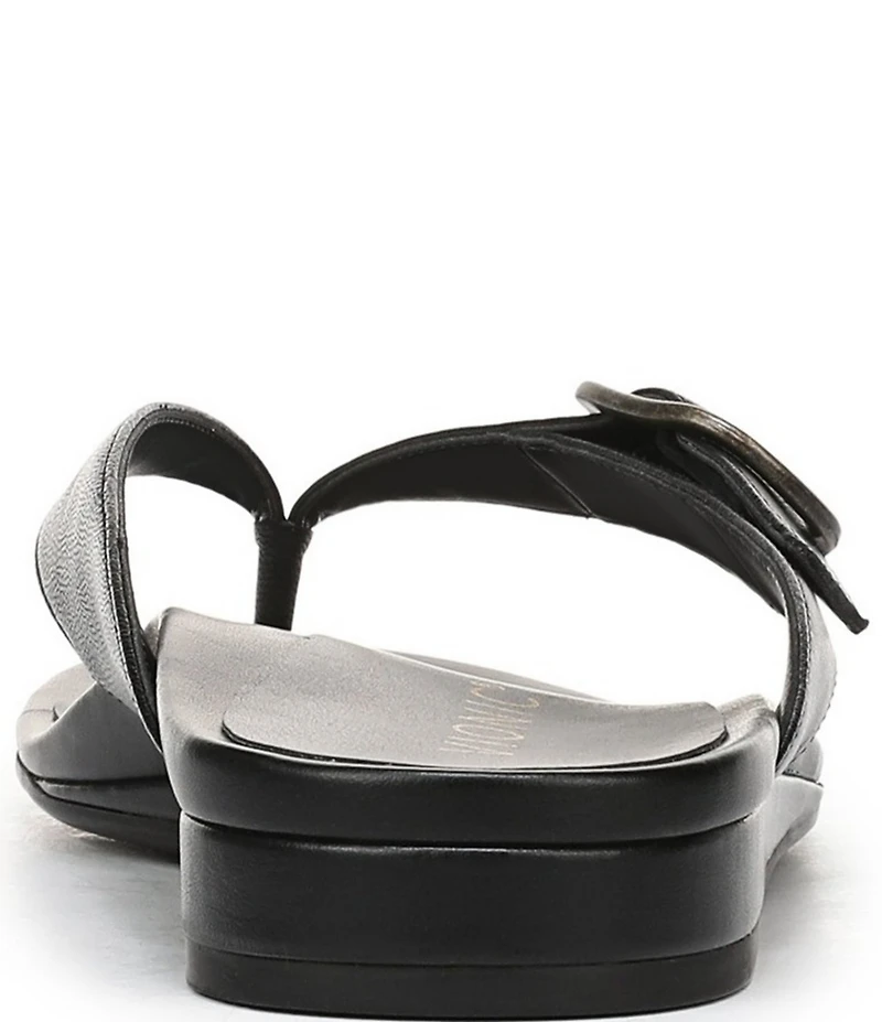 Vionic Grove Leather Mini Wedge Thong Sandals