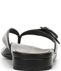Vionic Grove Leather Mini Wedge Thong Sandals