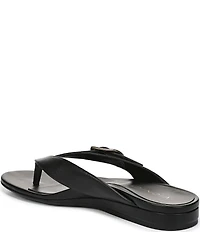 Vionic Grove Leather Mini Wedge Thong Sandals