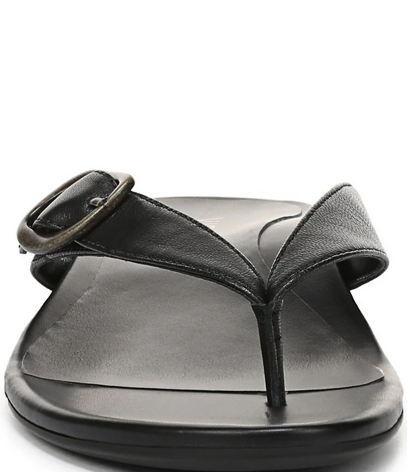 Vionic Grove Leather Mini Wedge Thong Sandals