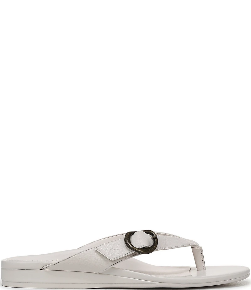 Vionic Grove Leather Mini Wedge Thong Sandals