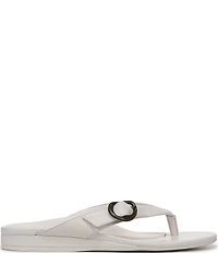 Vionic Grove Leather Mini Wedge Thong Sandals