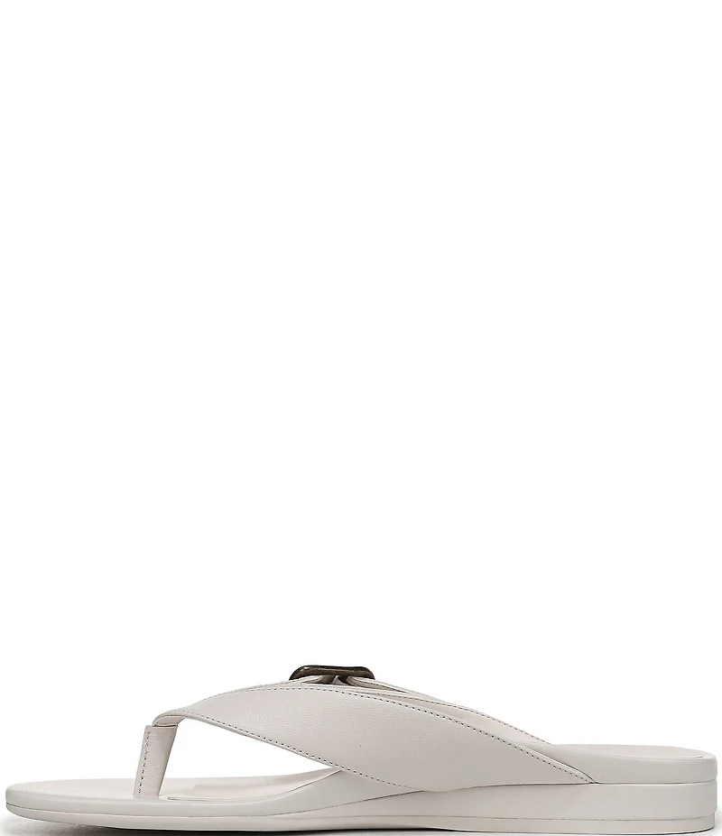 Vionic Grove Leather Mini Wedge Thong Sandals
