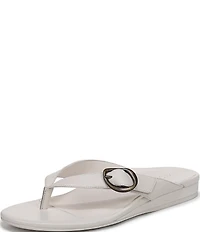 Vionic Grove Leather Mini Wedge Thong Sandals