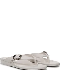 Vionic Grove Leather Mini Wedge Thong Sandals