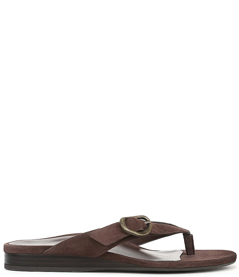 Vionic Grove Suede Mini Wedge Thong Sandals