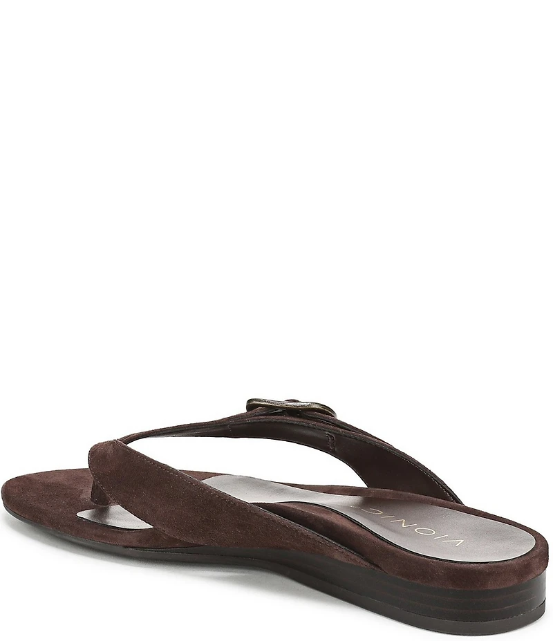 Vionic Grove Suede Mini Wedge Thong Sandals