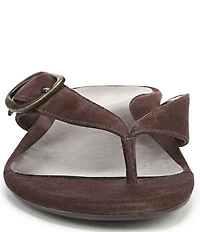 Vionic Grove Suede Mini Wedge Thong Sandals
