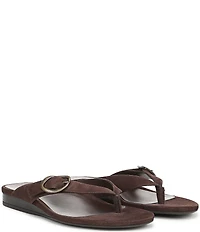 Vionic Grove Suede Mini Wedge Thong Sandals
