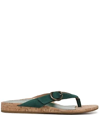 Vionic Grove Suede Mini Wedge Thong Sandals