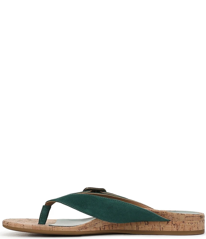 Vionic Grove Suede Mini Wedge Thong Sandals