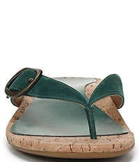Vionic Grove Suede Mini Wedge Thong Sandals