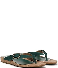 Vionic Grove Suede Mini Wedge Thong Sandals