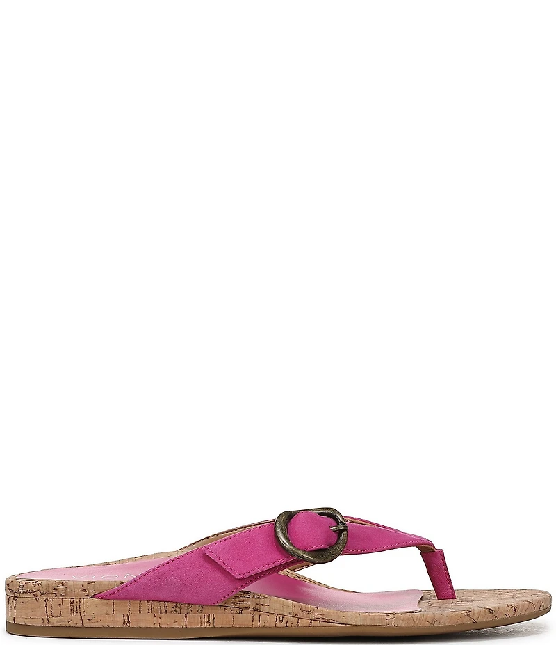 Vionic Grove Suede Mini Wedge Thong Sandals
