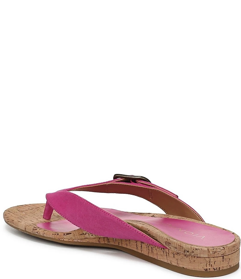 Vionic Grove Suede Mini Wedge Thong Sandals