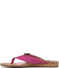 Vionic Grove Suede Mini Wedge Thong Sandals