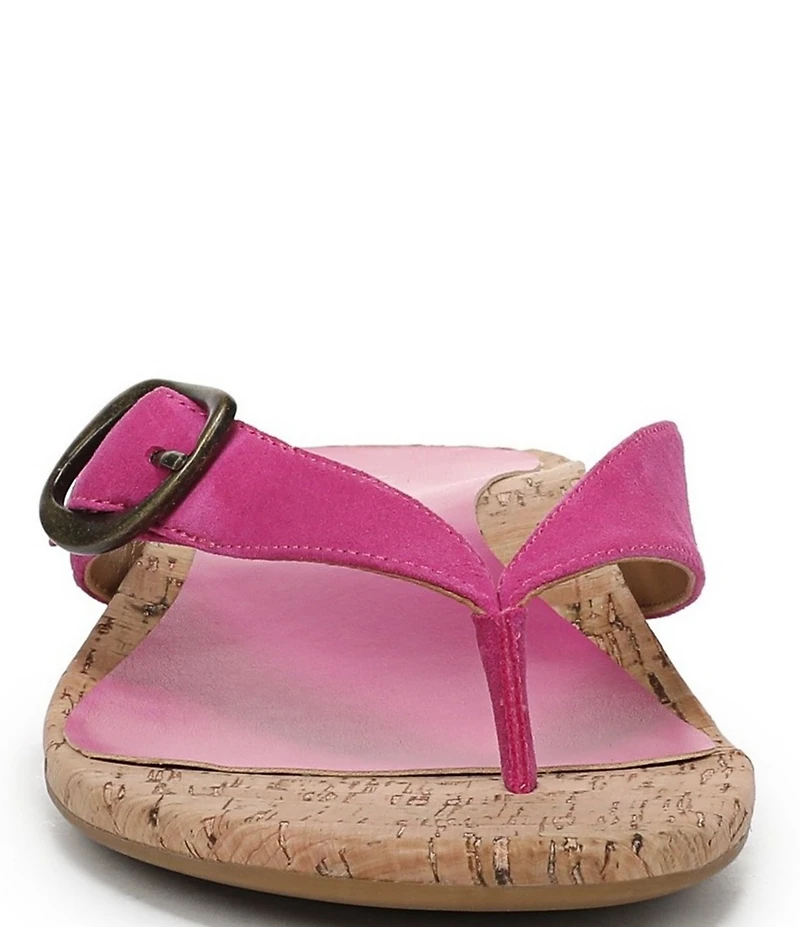 Vionic Grove Suede Mini Wedge Thong Sandals