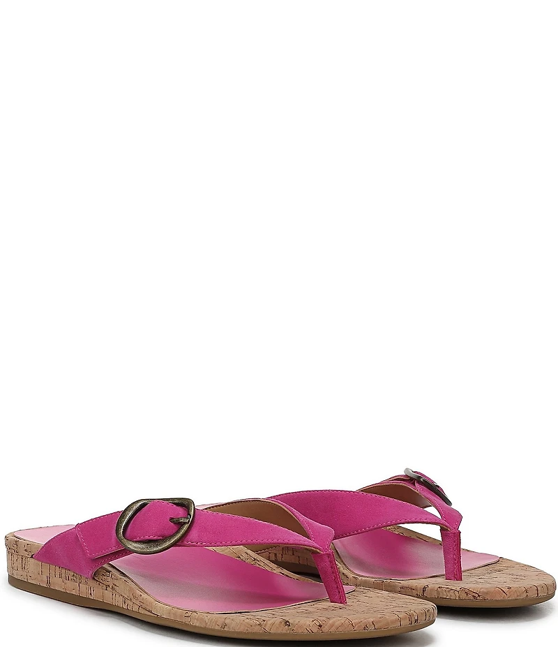 Vionic Grove Suede Mini Wedge Thong Sandals