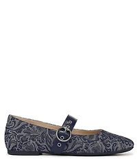 Vionic Hattie Denim Paisley Print Mary Jane Flats