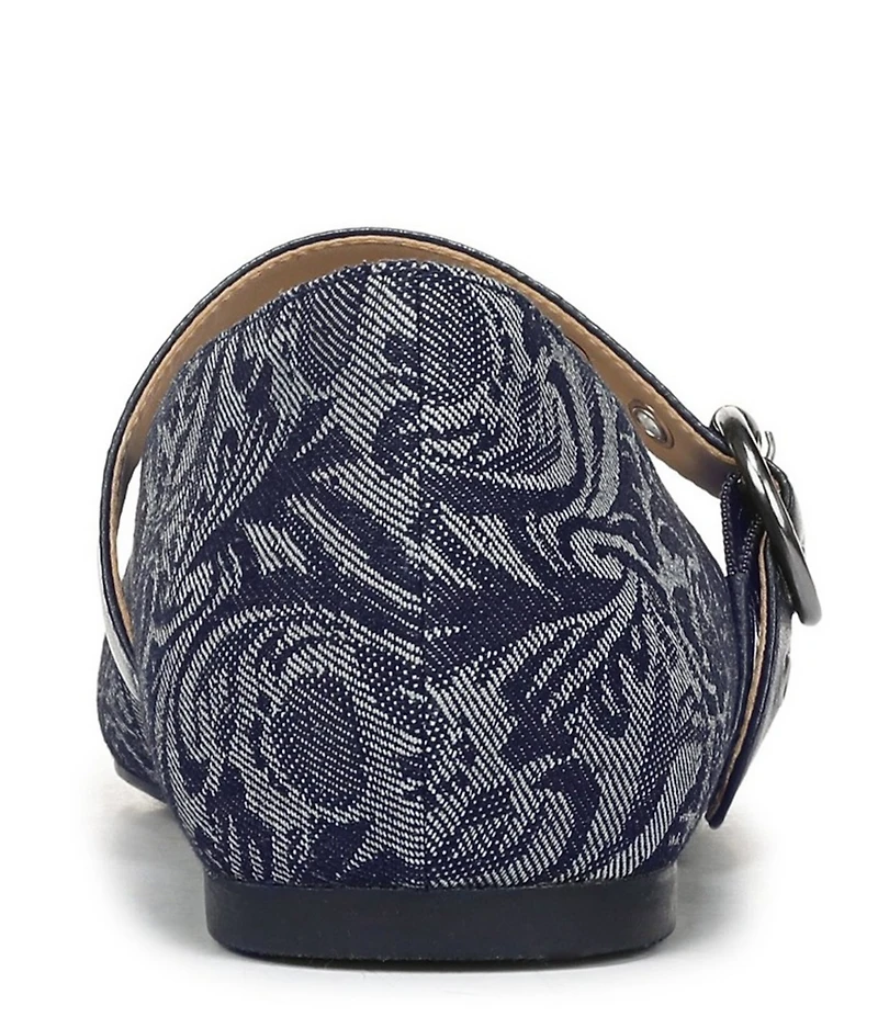 Vionic Hattie Denim Paisley Print Mary Jane Flats