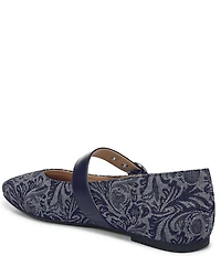 Vionic Hattie Denim Paisley Print Mary Jane Flats
