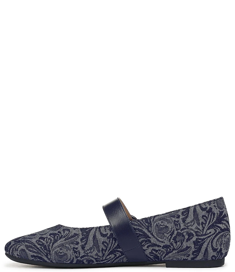 Vionic Hattie Denim Paisley Print Mary Jane Flats
