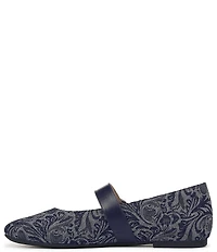 Vionic Hattie Denim Paisley Print Mary Jane Flats