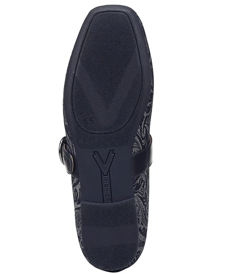 Vionic Hattie Denim Paisley Print Mary Jane Flats
