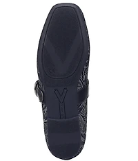 Vionic Hattie Denim Paisley Print Mary Jane Flats