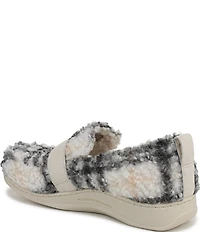 Vionic Imogen Faux Shearling Plaid Slippers