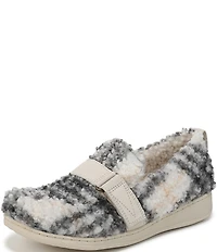 Vionic Imogen Faux Shearling Plaid Slippers