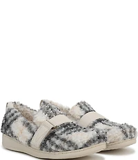 Vionic Imogen Faux Shearling Plaid Slippers
