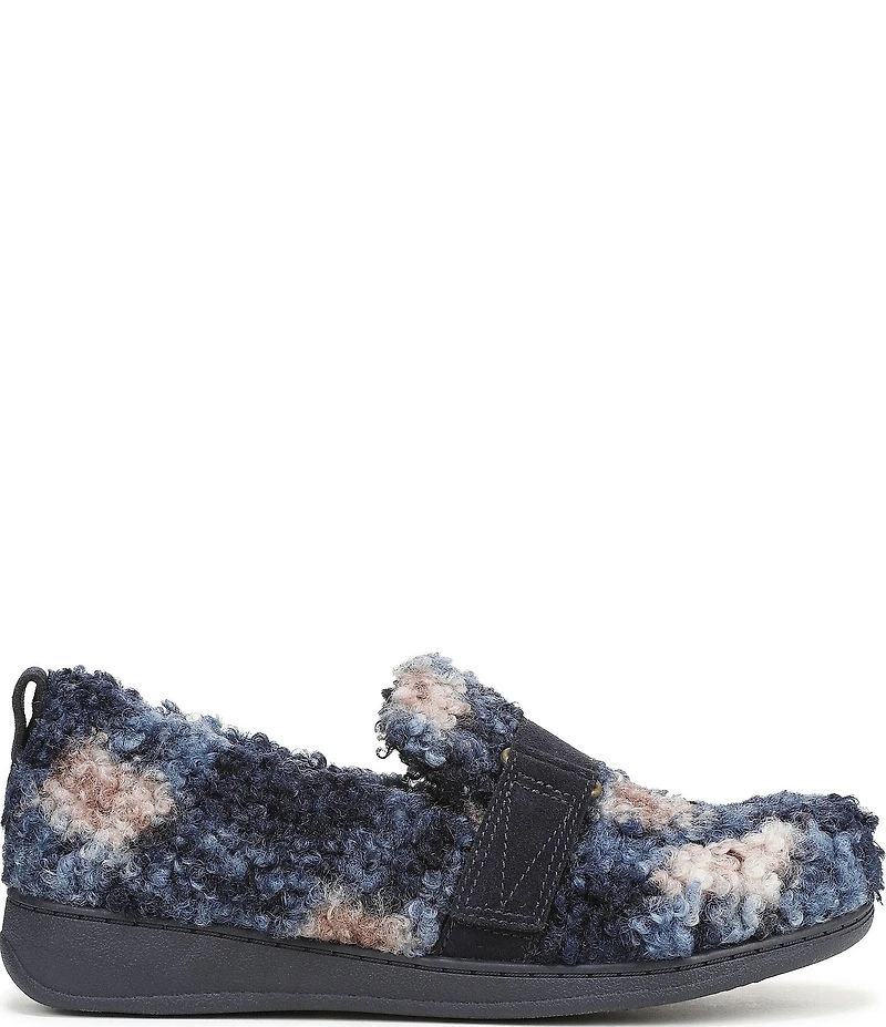 Vionic Imogen Faux Shearling Plaid Slippers