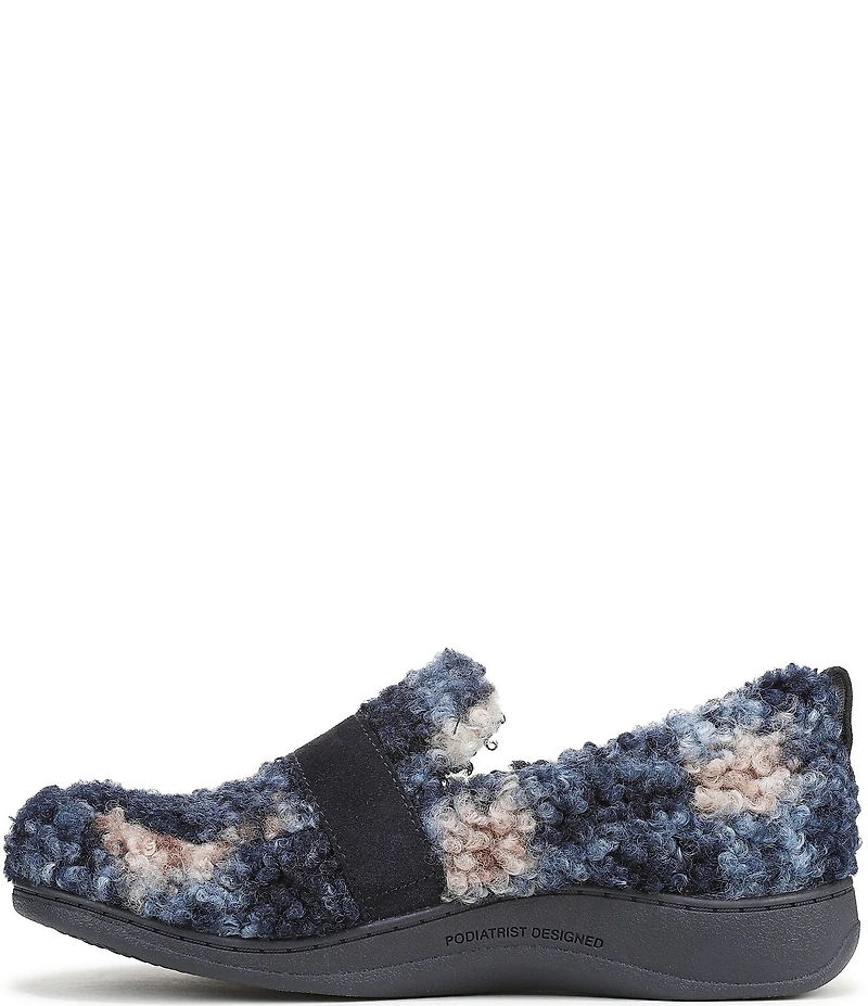 Vionic Imogen Faux Shearling Plaid Slippers