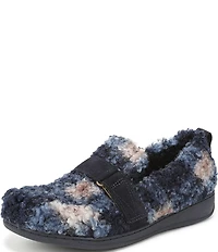 Vionic Imogen Faux Shearling Plaid Slippers