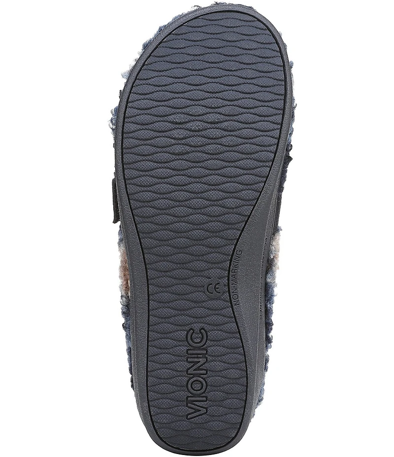 Vionic Imogen Faux Shearling Plaid Slippers