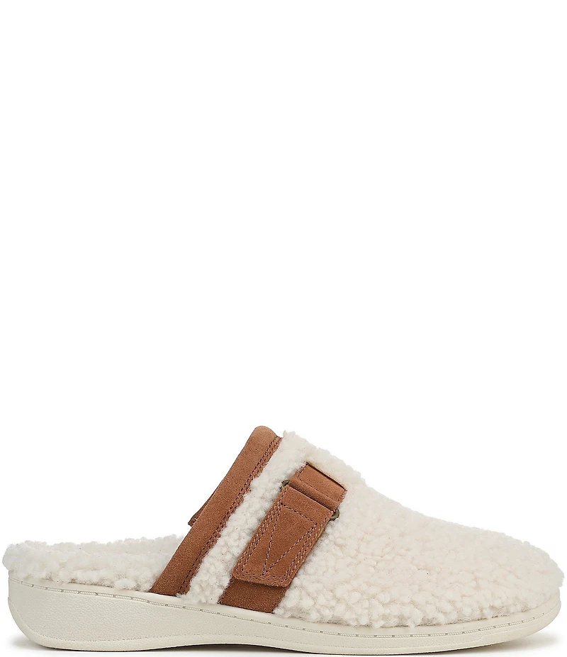 Vionic Izzy Faux Shearling and Suede Mule Slippers