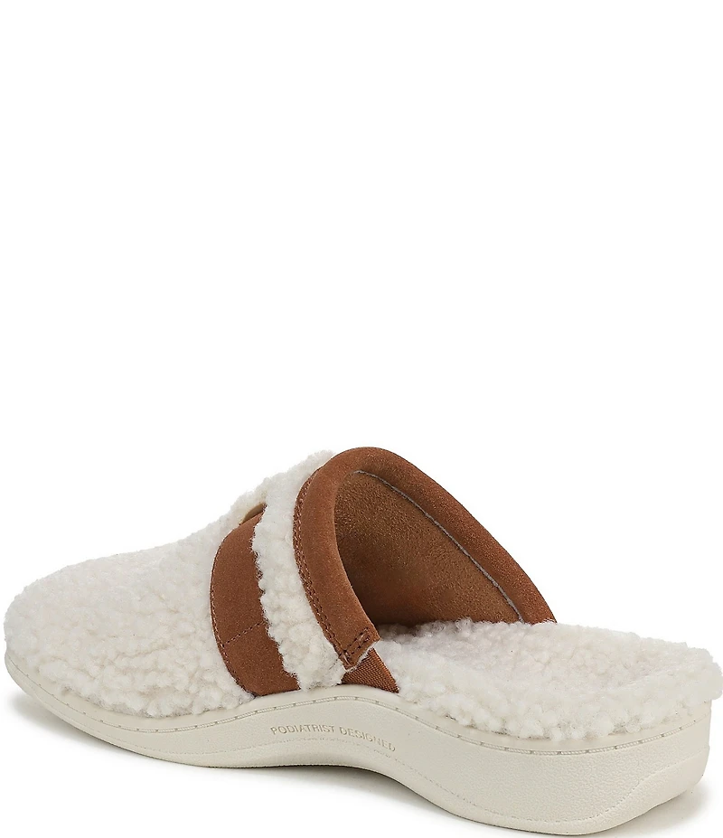Vionic Izzy Faux Shearling and Suede Mule Slippers