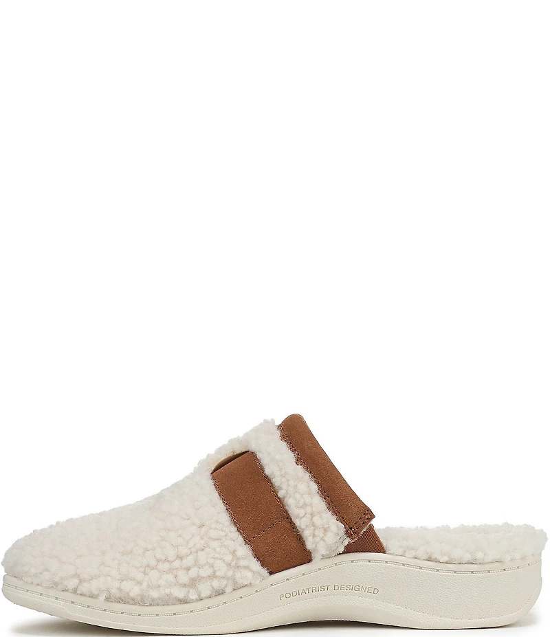 Vionic Izzy Faux Shearling and Suede Mule Slippers