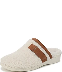 Vionic Izzy Faux Shearling and Suede Mule Slippers