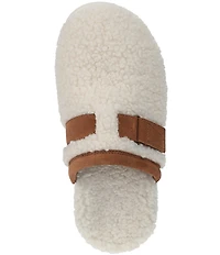 Vionic Izzy Faux Shearling and Suede Mule Slippers