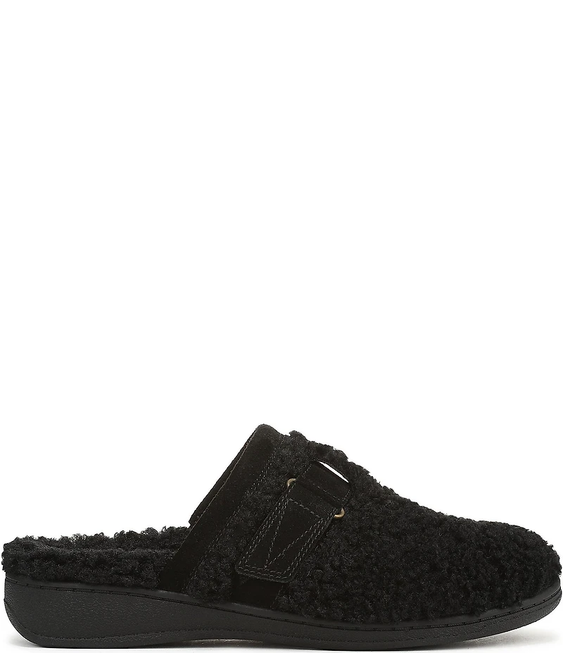 Vionic Izzy Faux Shearling and Suede Mule Slippers