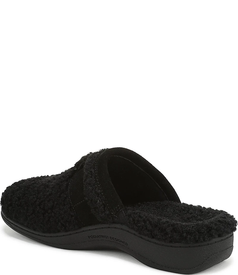 Vionic Izzy Faux Shearling and Suede Mule Slippers
