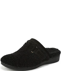 Vionic Izzy Faux Shearling and Suede Mule Slippers