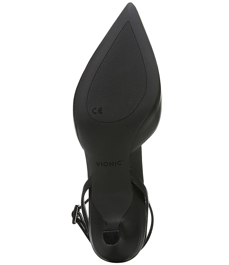 Vionic Jacynda Leather Ankle Strap Dress Pumps