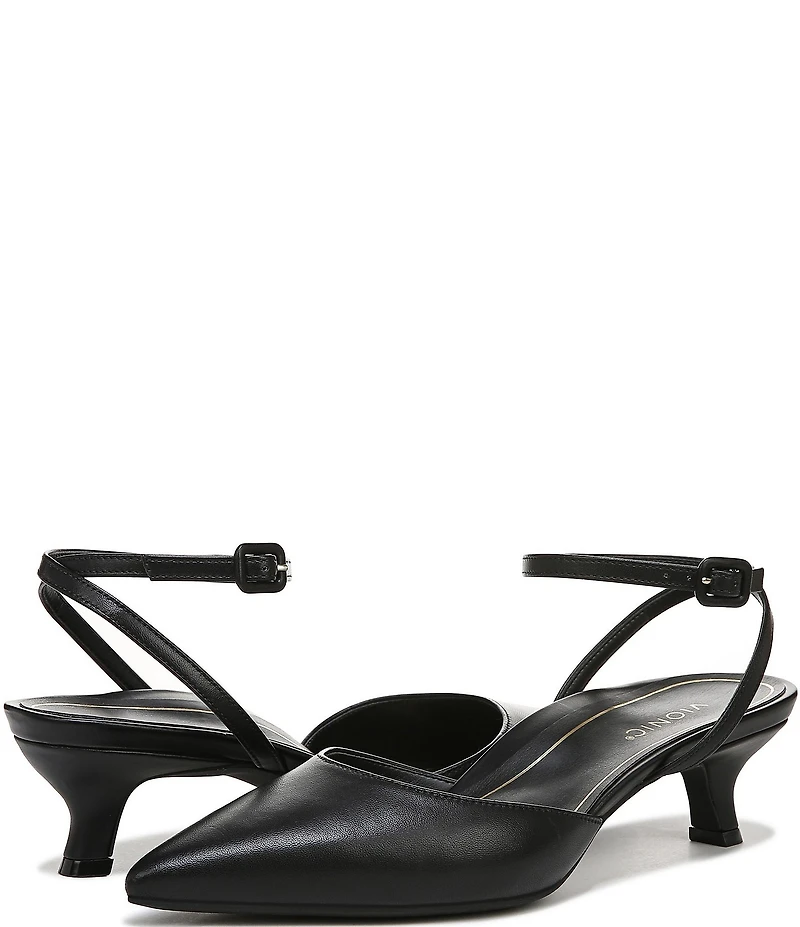 Vionic Jacynda Leather Ankle Strap Dress Pumps